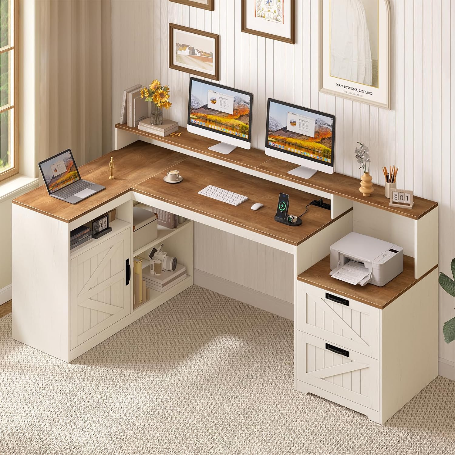 Office Furniture Outlet - 63 inç Uzunluğunda Çekmeceli ve Yazıcı
