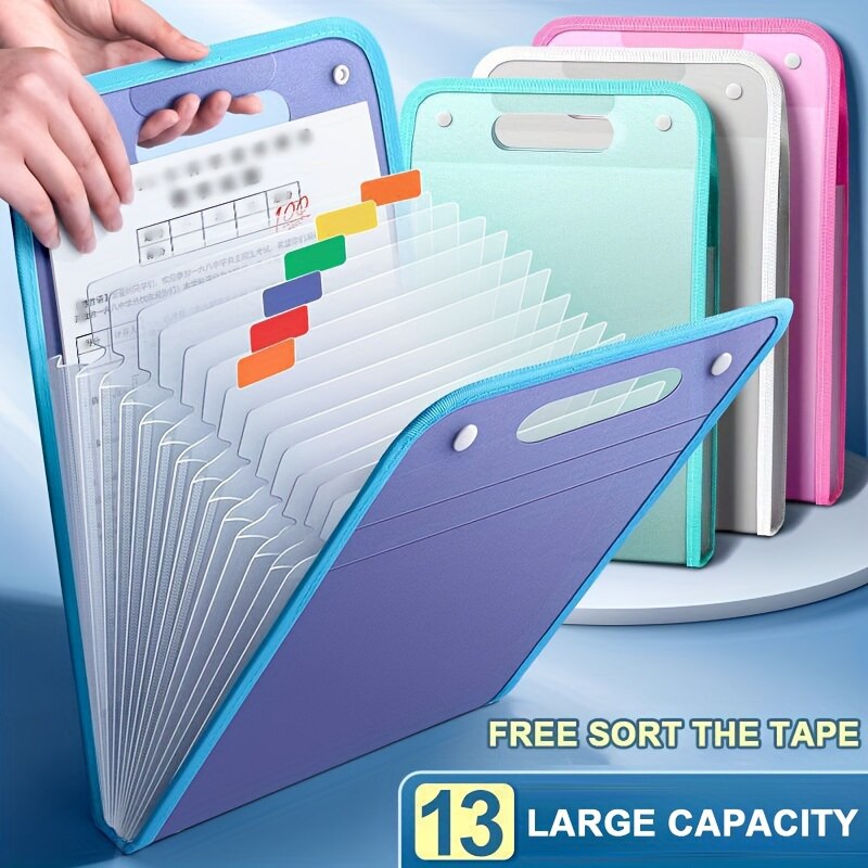 Binder Storage Box - 13 cep dosya klasörleri taşınabilir A4