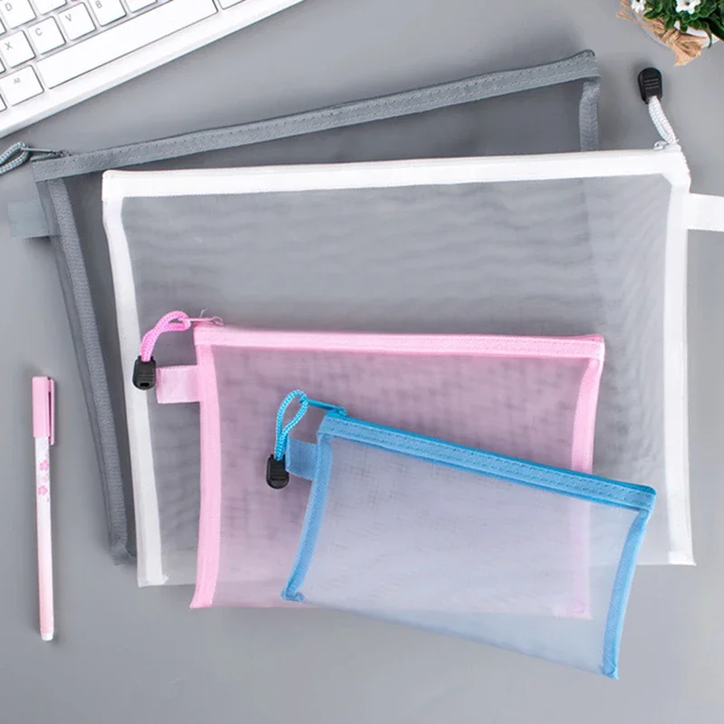 Binder Storage Box - 1 adet A4/A5/A6 Örgü Fermuarlı Kese