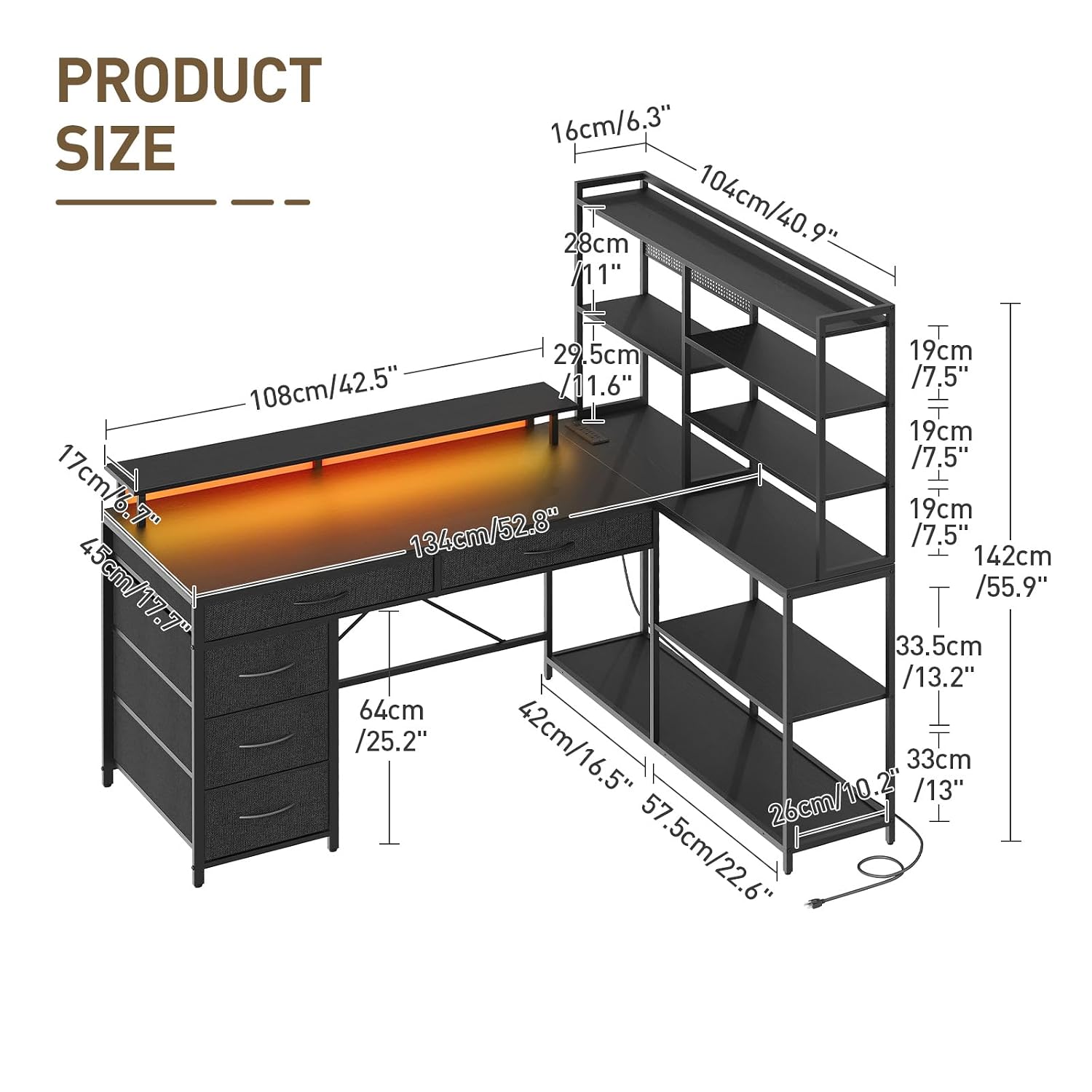 Çekmeceli ve Raflı L Şeklinde  - Office Furniture Outlet incelemesi ve fiyatı