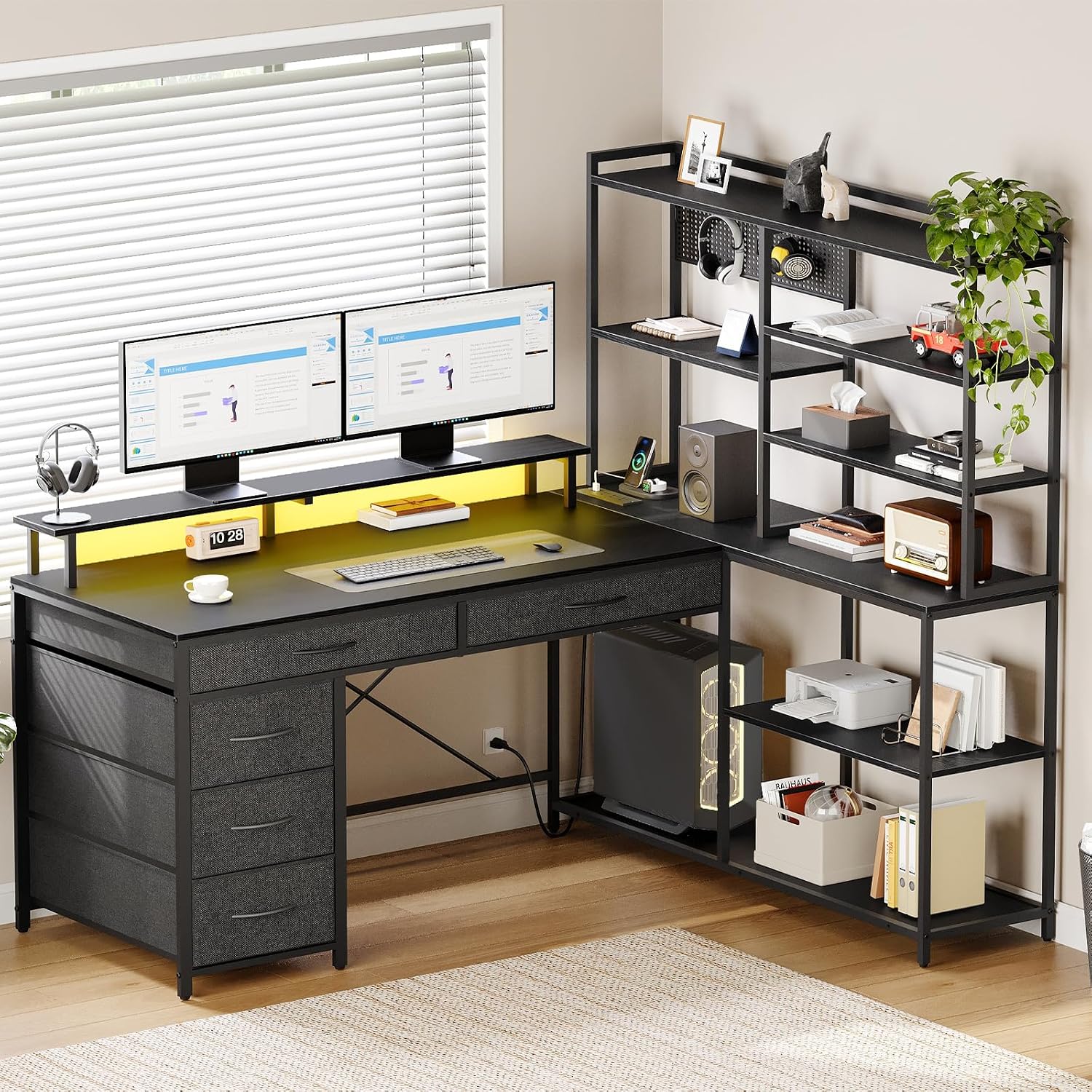 Çekmeceli ve Raflı L Şeklinde  - Office Furniture Outlet incelemesi ve fiyatı