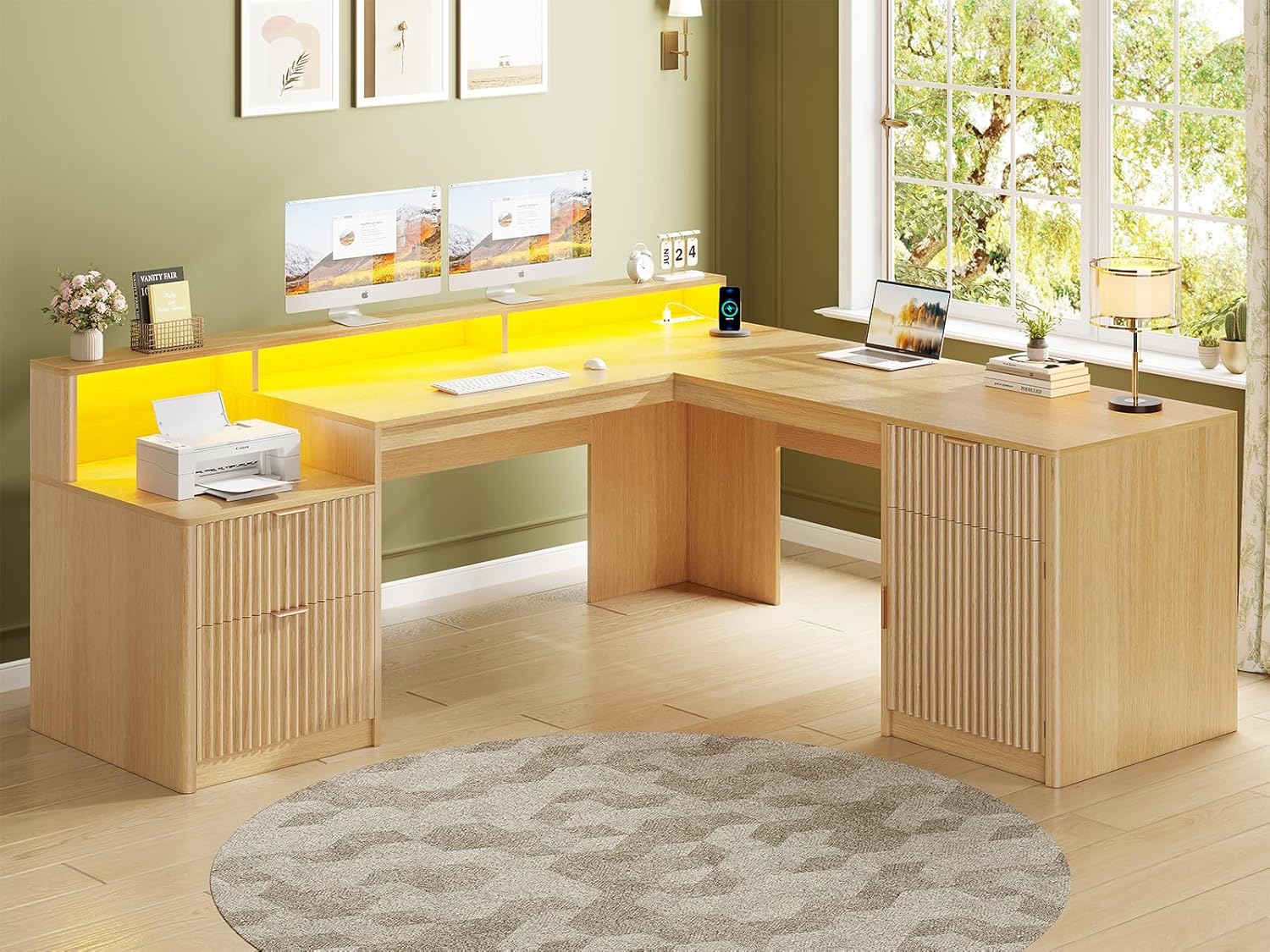 66 inç L Şeklinde Çekmeceli Ça - Office Furniture Outlet incelemesi ve fiyatı